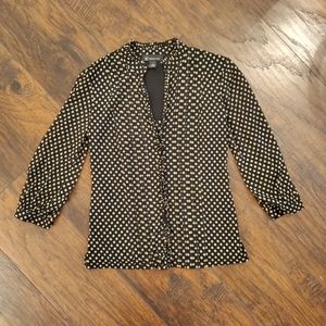 INC International ConceptsWomen's Black Polka-dot Blouse